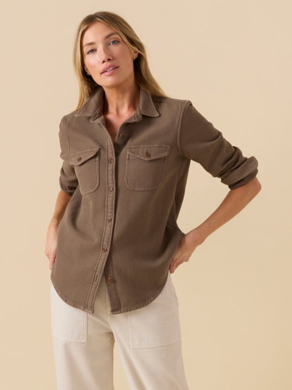 Outerknown Women's Chroma Blanket Shirt, Kelp bloom, Small, NWT!